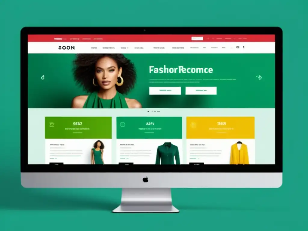 Interfaz de tienda online de moda con diseño moderno, navegación intuitiva y proceso de pago eficiente