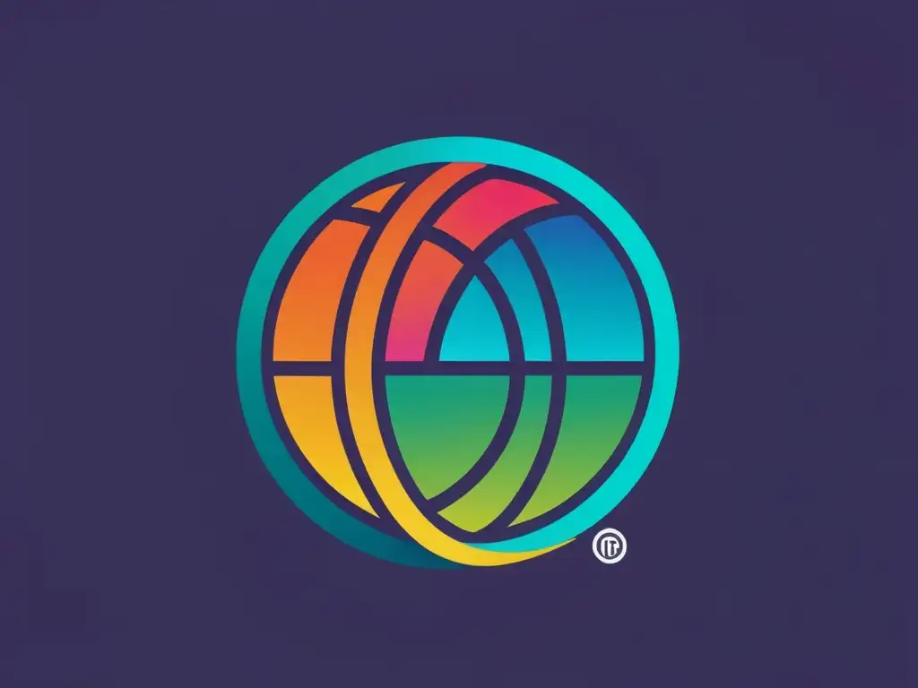 Logo moderno de un globo interconectado con colores vibrantes, simbolizando la importancia de marca fuerte global en el mercado mundial