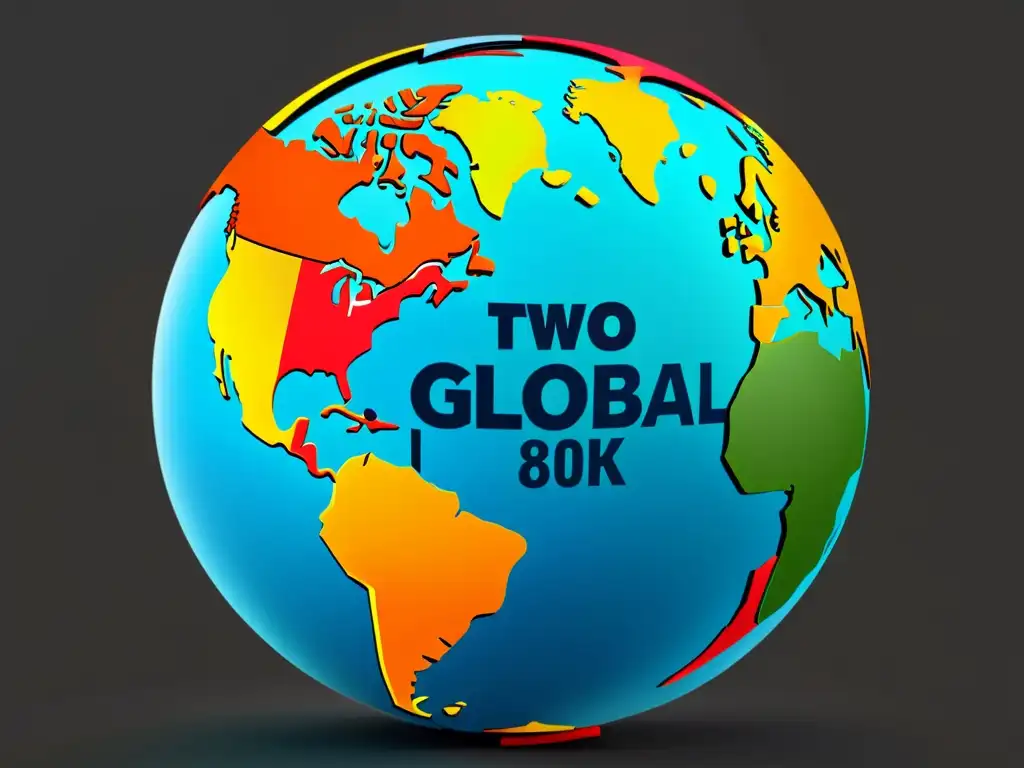 Logos de marcas globales superpuestos en un globo estilizado, representando conflictos de marca en dominios de internet