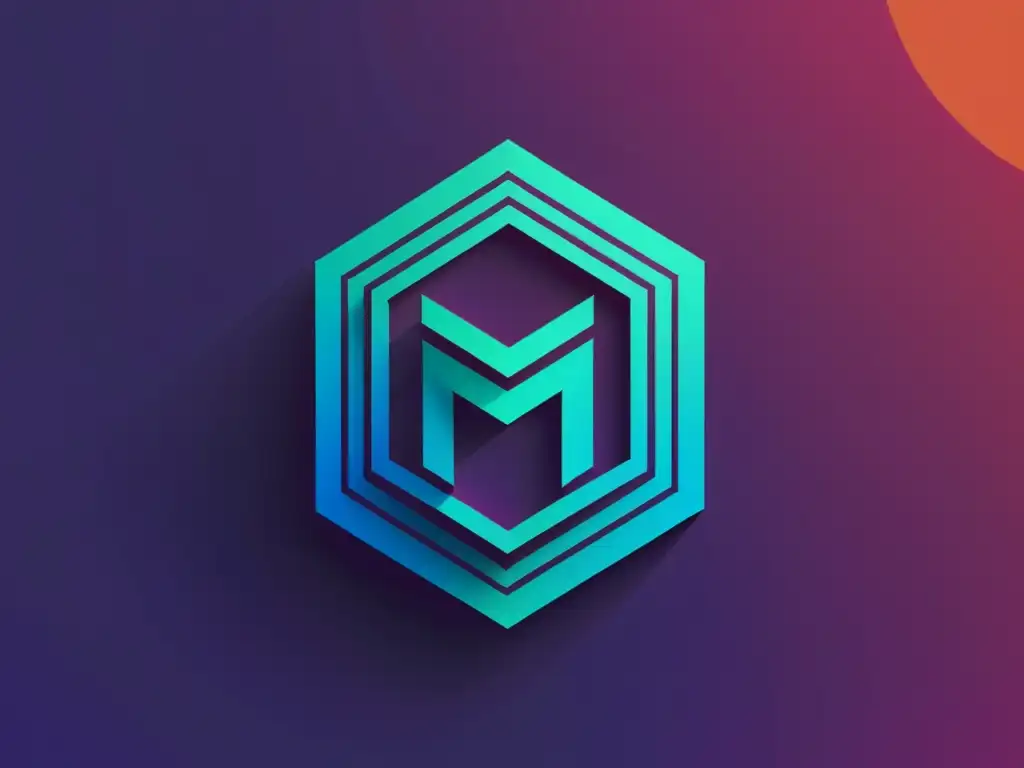 Logotipo moderno con patrones geométricos y colores vibrantes, evocando profesionalismo e innovación