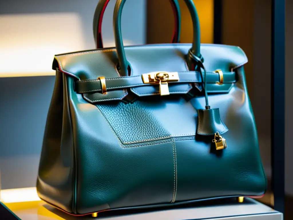 Comparación entre una lujosa bolsa de diseñador auténtica y su imitación barata, destacando la diferencia entre inspiración y plagio en moda