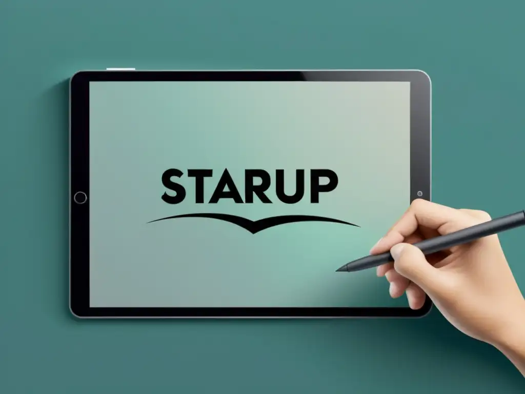 Mano diseñadora esboza tipografía refinada en tablet para estrategias de naming para startups, capturando precisión y creatividad