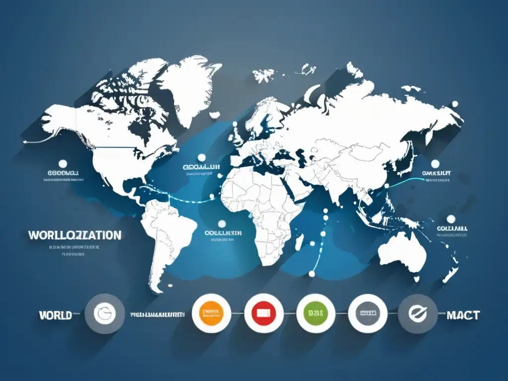 Mapa mundial con marcas de geolocalización para empresarios, transmitiendo alcance global y profesionalismo en marcas con geolocalización