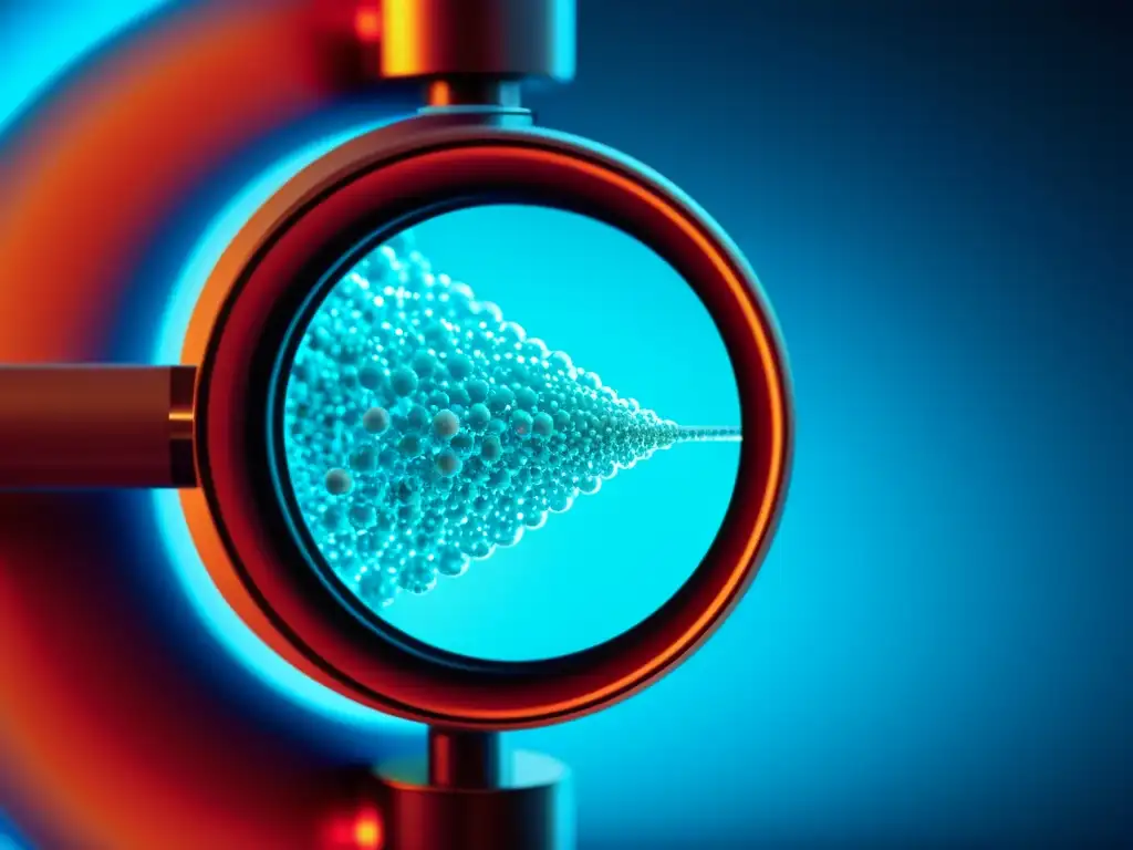 Microscopio capturando la estructura molecular de un compuesto farmacéutico, iluminado en tonos azules modernos, reflejando innovación científica en patentes farmacéuticas y Acuerdos TRIPS OMC