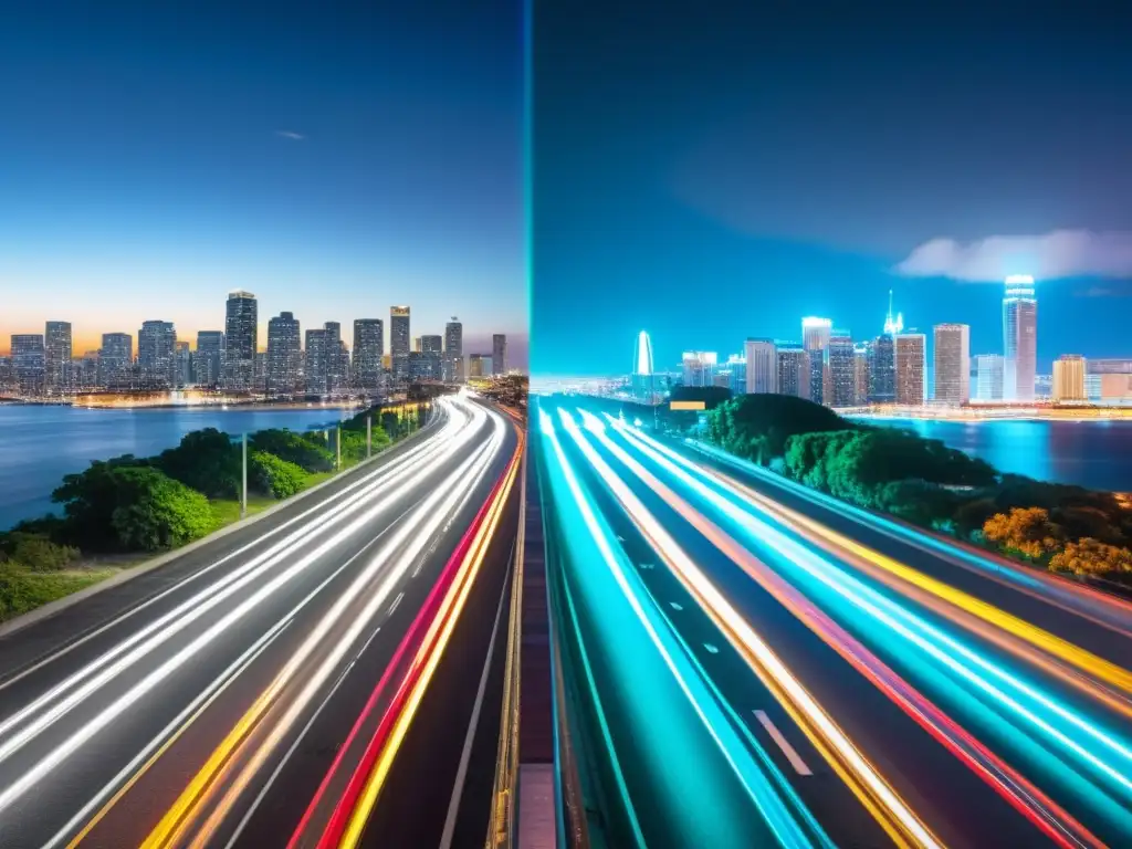 Dos mitades de ciudad nocturna: originalidad e inspiración vs réplica en fotografía