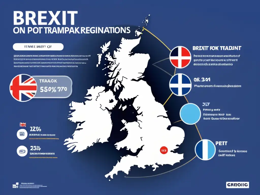 Infografía moderna sobre el impacto del Brexit en marcas registradas