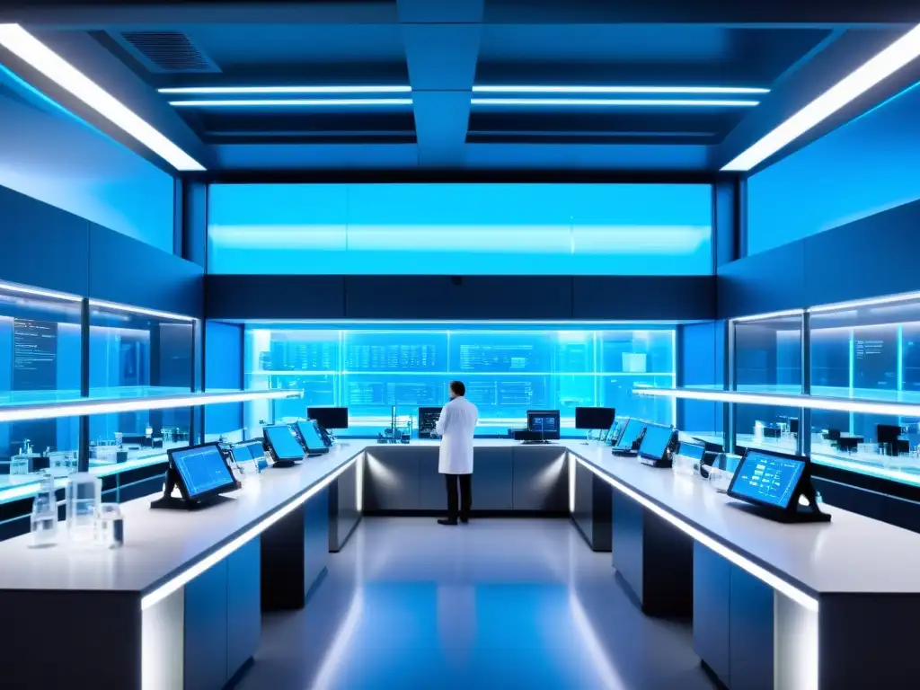 Lab moderno con biotecnología avanzada