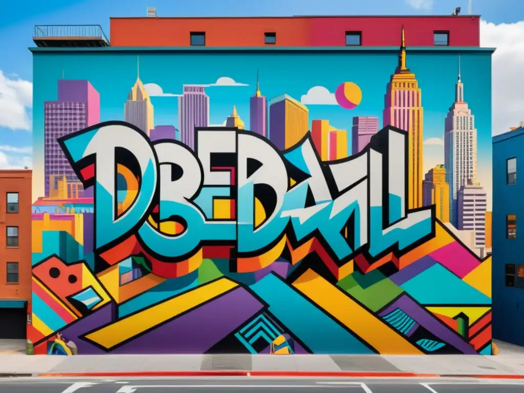 Un mural urbano vibrante y detallado en 8k fusiona arte tradicional y moderno