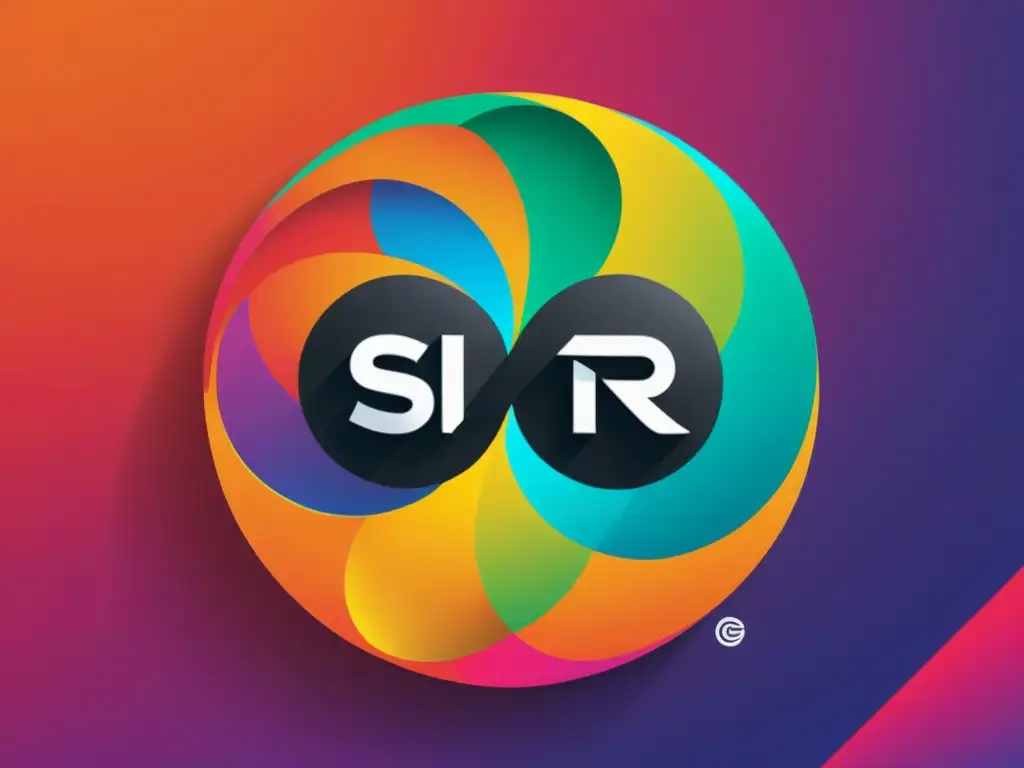 Arte digital innovador: logos entrelazados en colores vibrantes Obra digital moderna con dos logotipos entrelazados en colores vibrantes, simbolizando la colaboración en el cobranding digital