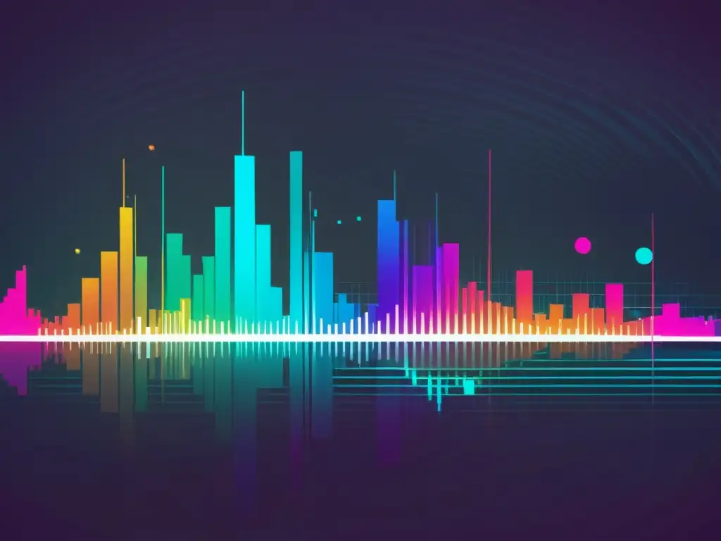 Una partitura se transforma en ondas digitales vibrantes, simbolizando la evolución de los derechos de autor en versiones musicales