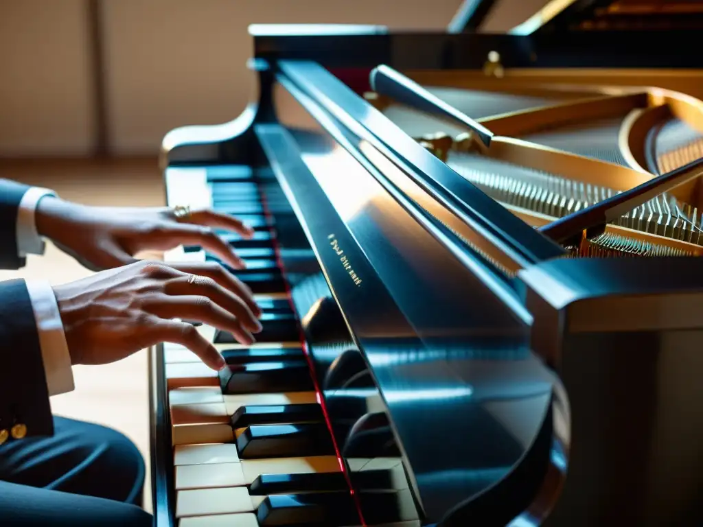 Un pianista interpreta con pasión, precisión y artística, protegiendo la autoría de sus composiciones musicales