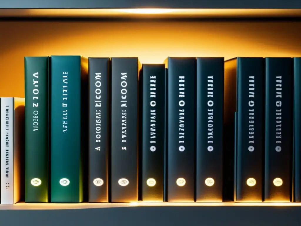 Una pila de libros con símbolos de copyright en un fondo minimalista, representando la importancia del copyright en el mundo editorial