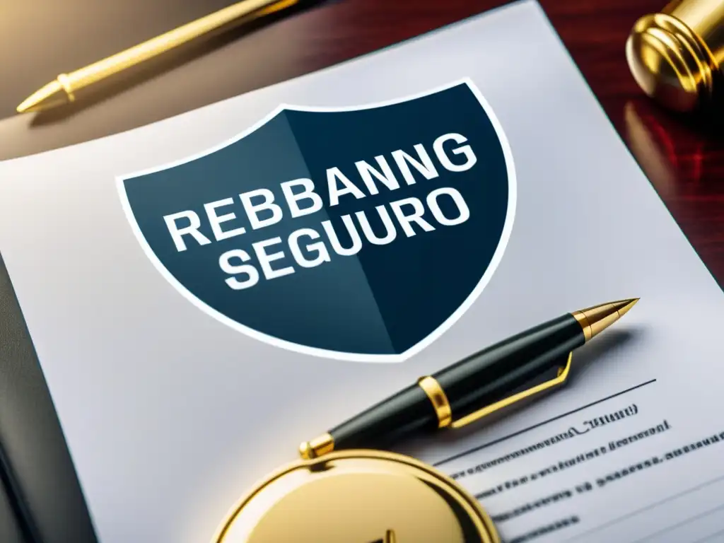 Profesional firmando documento 'Rebranding Seguro', transmitiendo seguridad jurídica y protección de marca