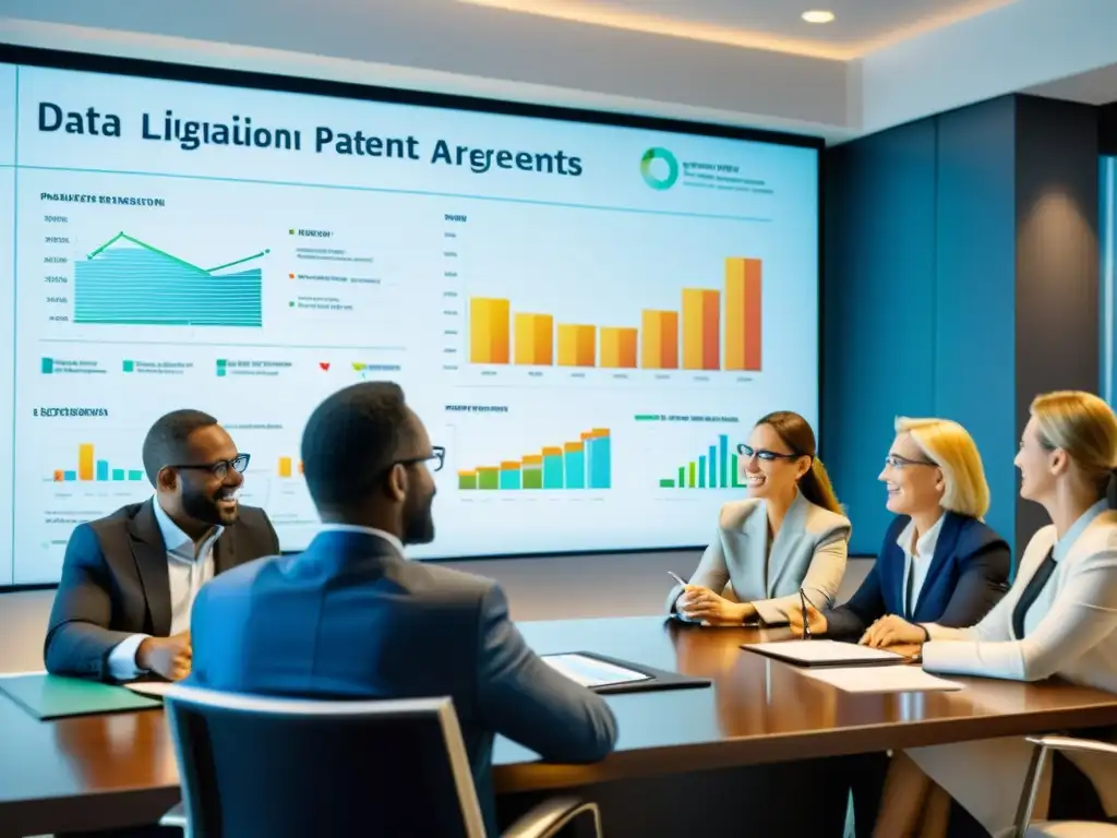 Profesionales colaborando en acuerdos de licencia para prevenir litigios de patentes