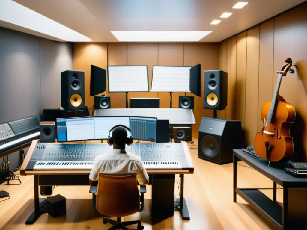 Profesionales en estudio de grabación colaboran en versión musical, reflejando desafíos de derechos de autor en versiones musicales