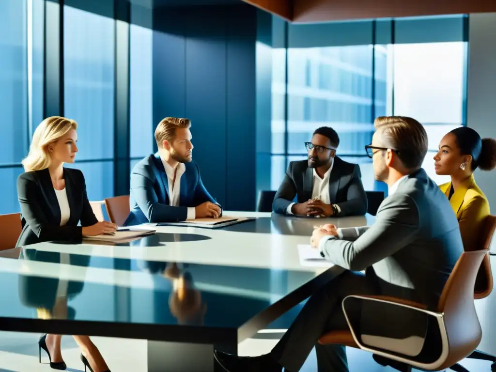 Profesionales de la industria del entretenimiento en una reunión tensa para la resolución de disputas