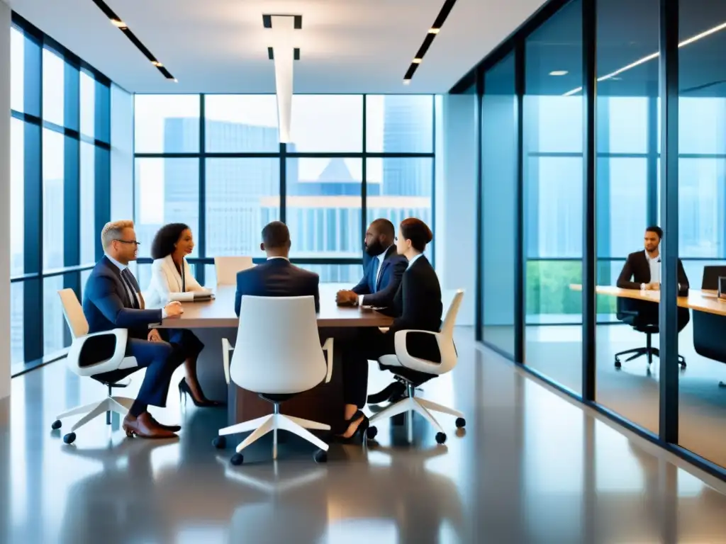 Profesionales colaborando en una oficina moderna y luminosa, transmitiendo autenticidad y confianza en la marca