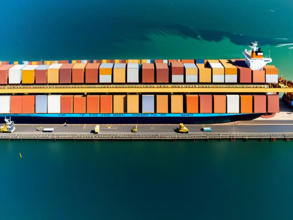 Un puerto moderno mostrando la complejidad del comercio internacional y el efecto de la falsificación en la propiedad intelectual