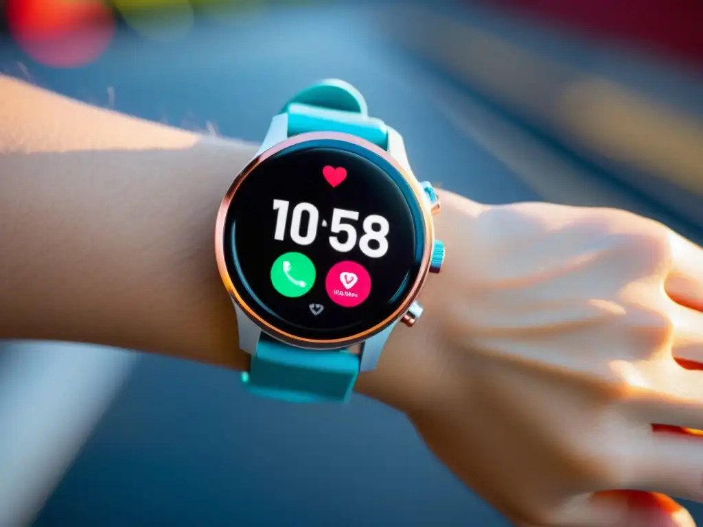 Un reloj inteligente moderno con pantalla vibrante de alta definición y funciones de seguimiento fitness avanzadas