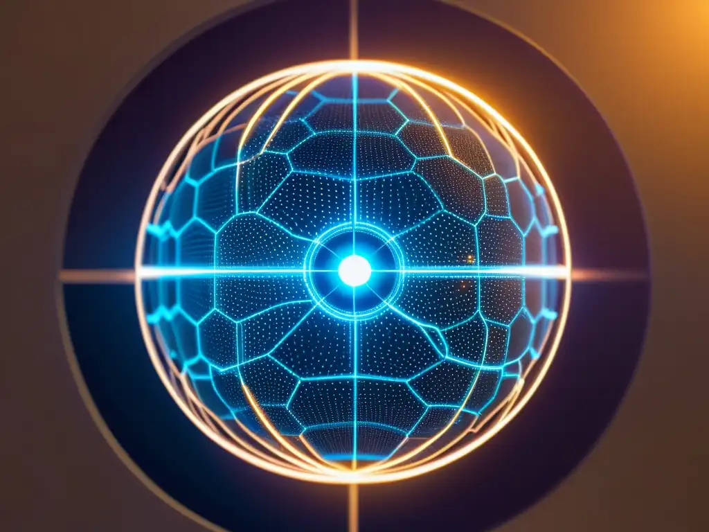 Una representación detallada y luminosa de un globo blockchain, simbolizando la autenticación de propiedad intelectual