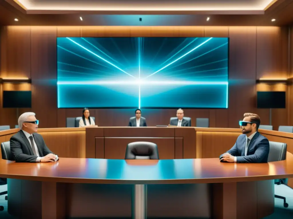 Un tribunal futurista en realidad mixta con pruebas holográficas