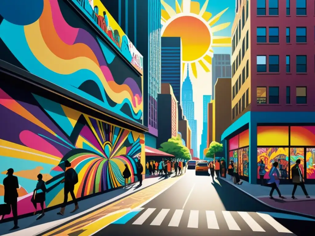 Vibrante arte callejero urbano con derechos de autor en street art, reflejando diversidad y autenticidad en la ciudad