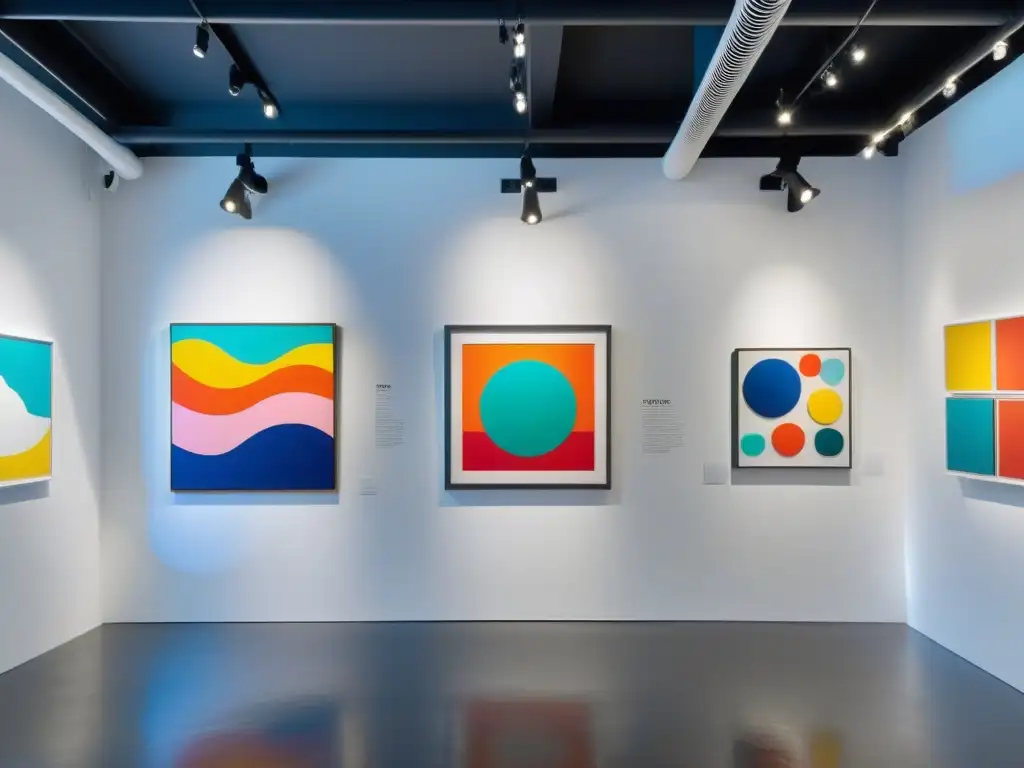 Vibrante galería de arte contemporáneo con obras impactantes