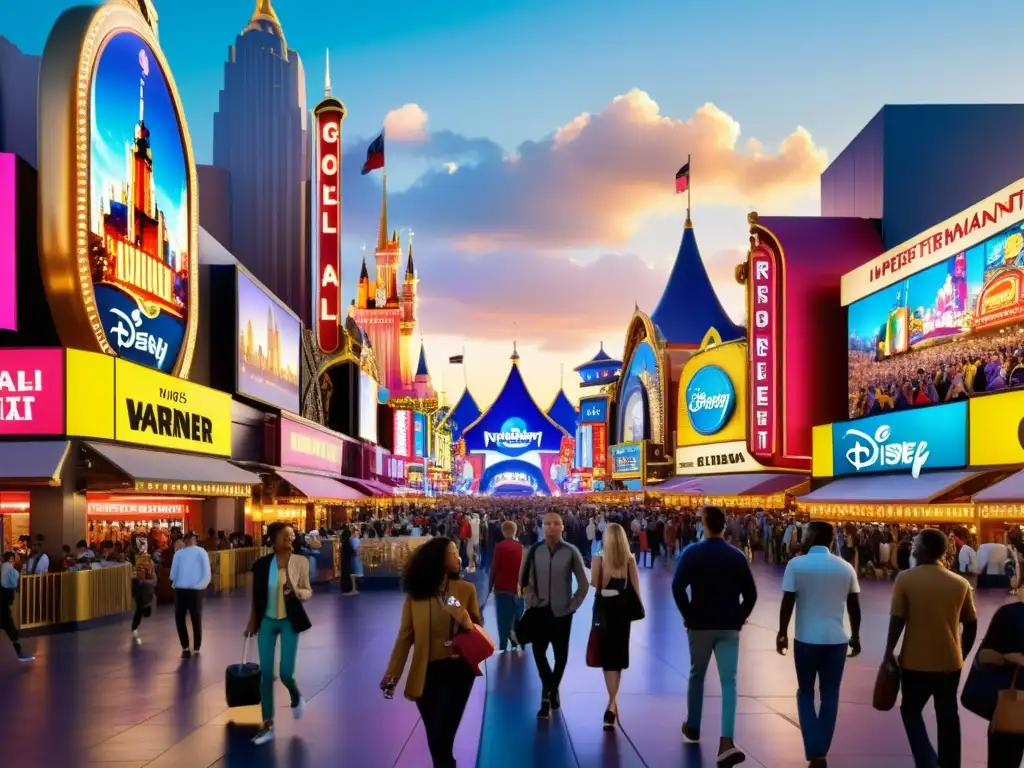 Vibrante distrito de entretenimiento internacional con marcas icónicas como Disney, Warner Bros y Sony, atrayendo multitudes