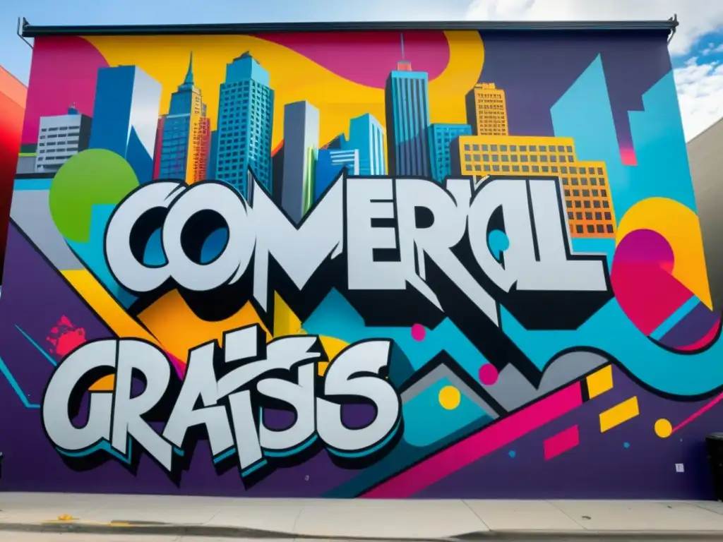 Vibrante mural urbano con artistas y contratos de colaboración en una ciudad dinámica