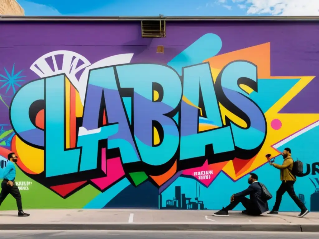 Vibrante mural urbano: batallas legales entre artistas urbanos y corporaciones, expresado en graffitis y colores