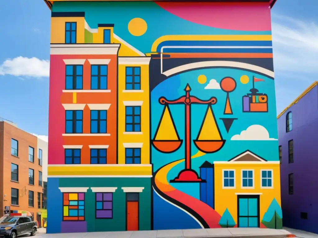 Vibrante mural urbano con conflicto legal y libertad artística en el arte callejero