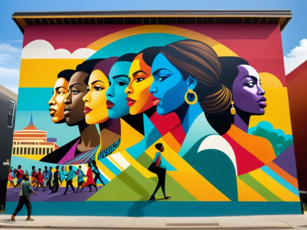 Vibrante mural urbano representa la diversidad e inclusión en intervenciones artísticas espacios públicos límites