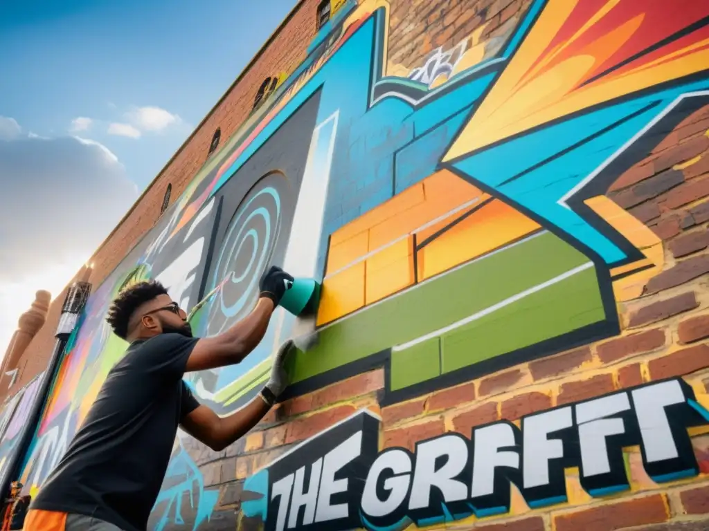 Un vibrante mural urbano cobra vida mientras artistas crean arte callejero