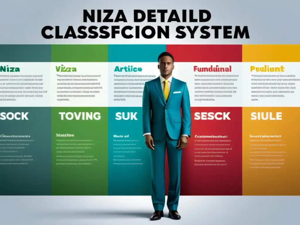 Vibrante sistema de clasificación de Niza para marcas, con diseño profesional y colores modernos