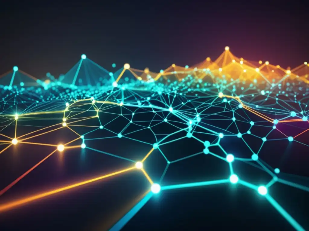 Una representación visual impactante de datos interconectados en una red futurista