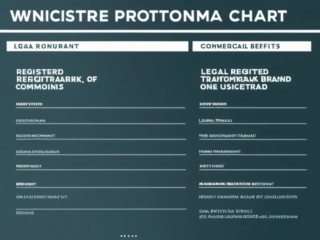 Comparación visual de ventajas legales marca registrada vs no registrada, con diseño moderno y secciones detalladas