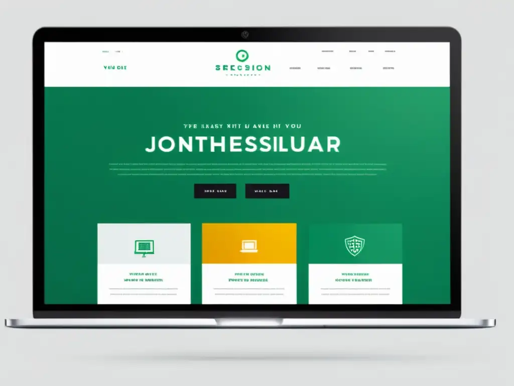 Mockup de web corporativa con diseño minimalista, tipografía audaz y colores vibrantes